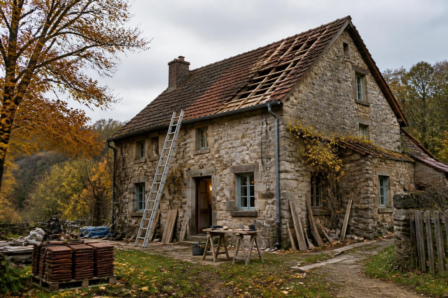 Altes Haus auf dem Land sanieren: Was Eigentümer vor Herbst und Winter